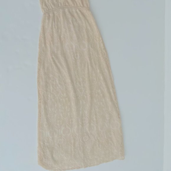 Small Cream / White Maxi Backless Dress: Beachy, Boho, Elegant Summer dress - Picture 7 of 7